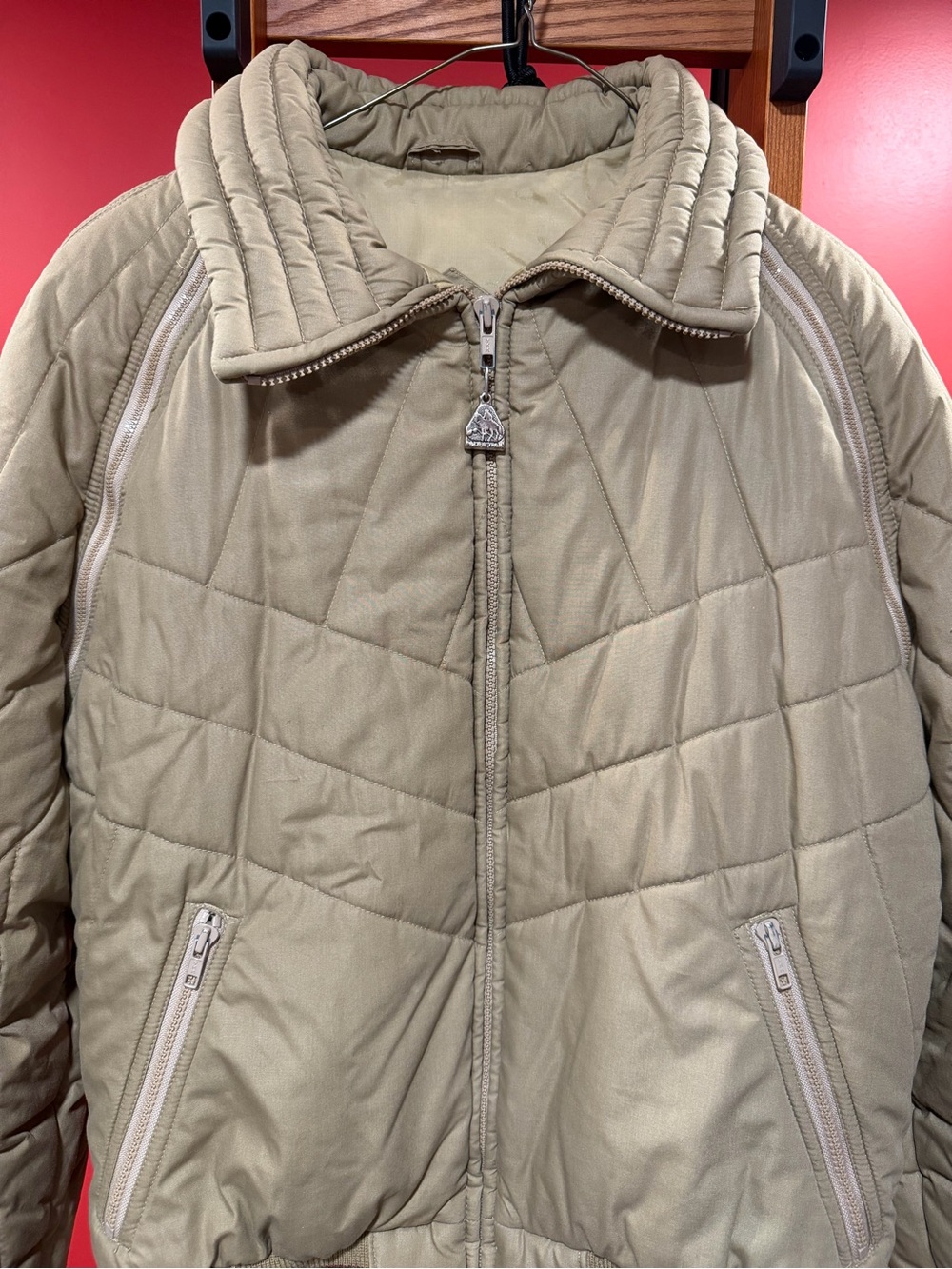 Vintage Pacific Trail Convertible Puffer Jacket Zip Off Sleeves Women’s M Tan - Picture 5 of 13